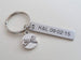 Custom Engraved Coordinates Small Stainless Steel Keychain Tag, Anniversary Gift Keychain