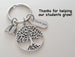 Tree Keychain Gift, Thank You & Book Charm - Thanks for Helping Our Students Grow, School Staff & Volunteers Keychain by Jewelry Everyday