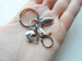 Custom Football Charm Keychain with Small Football Charm, Helmet Charm, Letter Charm & Swivel Clasp; Football Team Player Keychain