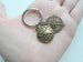 Custom Bronze Compass & Globe Charm Keychain with Personalized Tag for Couples or Best Friends Initials, Anniversary Keychain
