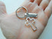 Cross Charm Keychain with Heart Charm & Word Tag Charm, Religious Keychain (Hope Tag)