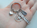 Volunteer Small Tree Appreciation Keychain, Thank You Charm with Apple Charm - Thanks for Helping Me Grow by Jewelry Everyday