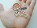 Cross Charm Keychain with Heart Charm & Word Tag Charm, Religious Keychain (Blessed Tag)