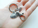 Football Charm Keychain with Go Team Charm & Swivel Clasp; Football Team Player Keychain