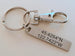 Custom Engraved Coordinates Small Stainless Steel Keychain Tag, Anniversary Gift Keychain
