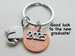Graduation Penny Keychain with 2025 Charm Over a 2025 Penny & Graduate Cap Charm, Class of 2025