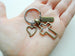 Bronze Cross Charm Keychain with Heart Charm & Word Tag Charm, Religious Keychain (Believe Tag)