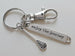 Lacrosse Stick Charm Keychain with Enjoy the Journey Charm & Swivel Clasp; Graduate Keychain, Lacrosse Player or Coach Keychain