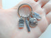 Teacher Appreciation Keychain with World Globe Charm, Crayons, Ruler & Thank You Charm, Card with- You Mean the World to Us