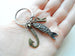 Custom Bronze Hook & Fish Charm Keychain with Letter Charm