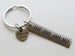 Bronze I Love You Heart Charm Keychain with 19 Tally Marks Engraved Tag, For Couples 19 Year Anniversary