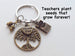 Teacher Keychain, Crayons Charm, Bronze Tree, Thank You & Seeds Charm - Teachers Plant Seeds That Grow Forever by Jewelry Everyday