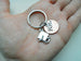 Graduation Penny Keychain with 2025 Charm Over a 2025 Penny & Graduate Cap Charm, Class of 2025