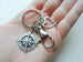 Compass Charm Keychain with Heart Charm & Swivel Clasp - I'd Be Lost Without You; Couples Keychain