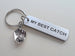 "My Best Catch" Engraved on Aluminum Tag Keychain and Baseball Mitt Charm Keychain; Couples Keychain, Personalized Option by Jewelry Everyday