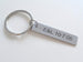 Custom Engraved Coordinates Small Stainless Steel Keychain Tag, Anniversary Gift Keychain