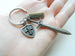 Bronze Sword & Shield Charm Keychain with Fearless Charm, Knight Keychain, Warrior Keychain, Fantasy Keychain