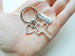 Cross Charm Keychain with Heart Charm & Word Tag Charm, Religious Keychain (Believe Tag)