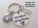 Social Worker Gift Keychain with World Globe and Thank You Charm, Community Advocate Gift, Thank you Gift