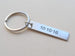Custom Engraved Coordinates Small Stainless Steel Keychain Tag, Anniversary Gift Keychain