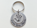 Custom Engraved Steel Disc Keychain with Hand in Hand Circle Charm; Gift for Mother's or Caretakers