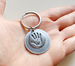 Custom Engraved Steel Disc Keychain with Hand in Hand Circle Charm; Gift for Mother's or Caretakers