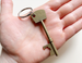 Bronze Key Charm Bottle Opener Keychain with Custom Engraving; Couples Anniversary Keychain