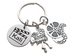 Personalized Movie & Film Keychain with Reel Charm, Movie Camera Charm and Steel Disc Engraved with Clapboard & Custom Text, Gift for Videographer, Producer or Actor