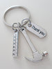 Appreciation Gift Hammer Ruler Keychain - Thanks for Helping Me Build My Future by Jewelry Everyday