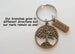 Family Reunion Gift - Bronze Family Tree Keychain with card "Our Roots Are As One" by Jewelry Everyday