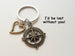 Bronze Open Metal Compass Keychain with Heart Charm - I'd Be Lost Without You by Jewelry Everyday