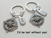 Double BFF Open Metal Compass Keychains - I'd Be Lost Without You; Best Friends Keychain Gift by Jewelry Everyday