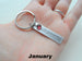 Custom Engraved Stainless Steel Tag Keychain with Birthstone Charm by Jewelry Everyday
