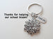 Teacher Appreciation Gift - "Thank You" Tag & Flower Charm Keychain with "Thanks for helping our school bloom!" Card by Jewelry Everyday