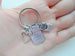 Teaching is a Work of Heart Saying Charm Keychain with Heart Charm and Crayons Charm, Teacher Keychain by Jewelry Everyday