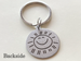 You Are My Sunshine Keychain, Saying Keychain with Sun Face on Backside