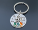 Personalized Mother and Her Children Keychain with Birthstone Charms, Gift for Mom