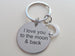 "I Love You to the Moon & Back" Stainless Steel Saying Disc Keychain with Moon Charm by Jewelry Everyday