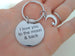 "I Love You to the Moon & Back" Stainless Steel Saying Disc Keychain with Moon Charm by Jewelry Everyday