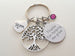 Custom Mom Tree Keychain with a Thanks for Helping Me Grow Disc Charm and Birthstone Charm Option, Gift for Mom or Gift for Grandma by Jewelry Everyday