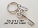 Employee Appreciation Gift - "Thank You" Tag & Silver Key Keychain with "You are a key part of our team!" Card by Jewelry Everyday
