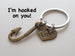 "My Love" Bronze Fish Hook Keychain - I'm Hooked on You; Couples Keychain by Jewelry Everyday