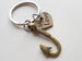 "My Love" Bronze Fish Hook Keychain - I'm Hooked on You; Couples Keychain by Jewelry Everyday