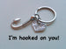 "My Love" Fish Hook Keychain - I'm Hooked on You; Couples Keychain by Jewelry Everyday