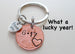 Personalized Matching Couples Penny Keychains Hand-Stamped with I Love You Heart Charm