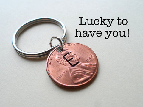 Personalized Large Font Single Letter Initial Custom Penny Keychain, Birthday Gift Keychain by Jewelry Everyday