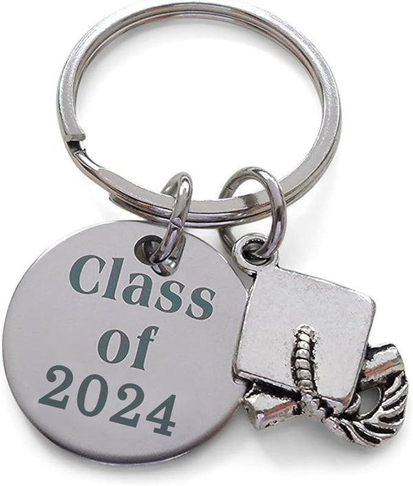 2024 Graduation Gift • Handmade Class of 2024 Keychain w/ Graduation Cap