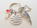 "I Will Hold You in My Heart Until I Hold You in Heaven" Saying Keychain With Wing & Heart Charm by Jewelry Everyday