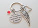 "I Will Hold You in My Heart Until I Hold You in Heaven" Saying Keychain With Wing & Heart Charm by Jewelry Everyday