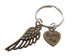 Bronze Wing Charm Keychain with Custom Engraved Pet Name Heart Tag with Paw Prints, Pet Loss Gift, Dog Memorial Keychain by Jewelry Everyday